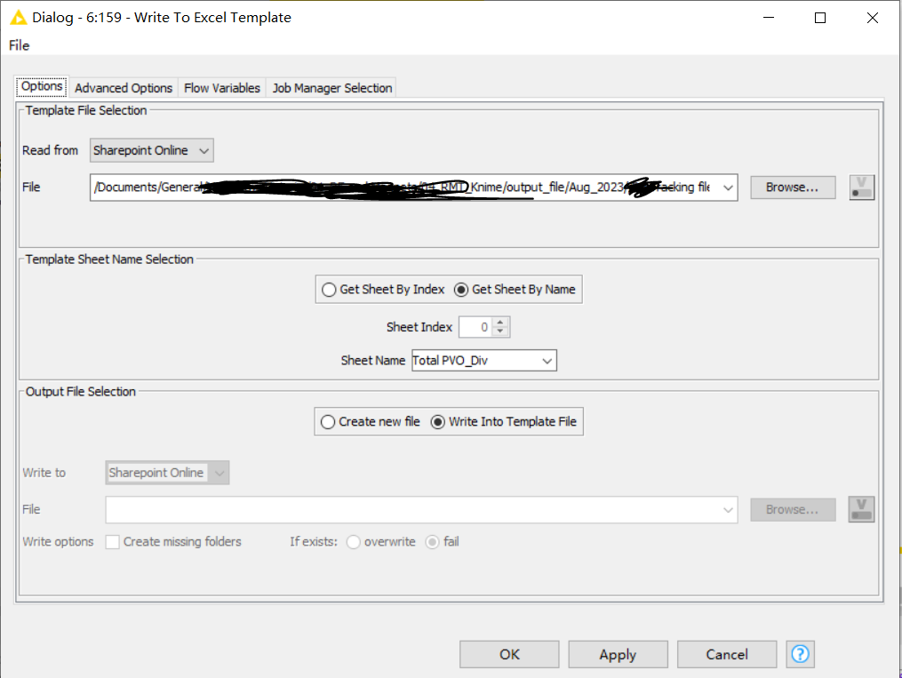 Write to Excel template Node error message - KNIME Analytics Platform ...