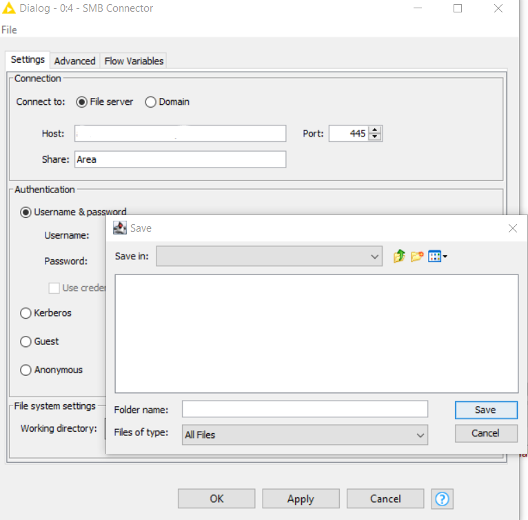 Knime cannot retrive folder info from smb connector knime analytics
